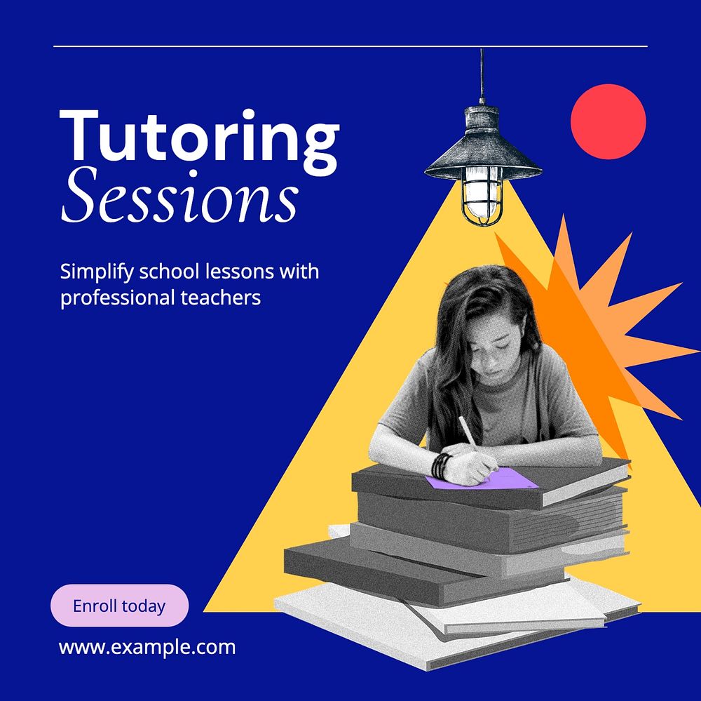 Tutoring sessions Instagram post template