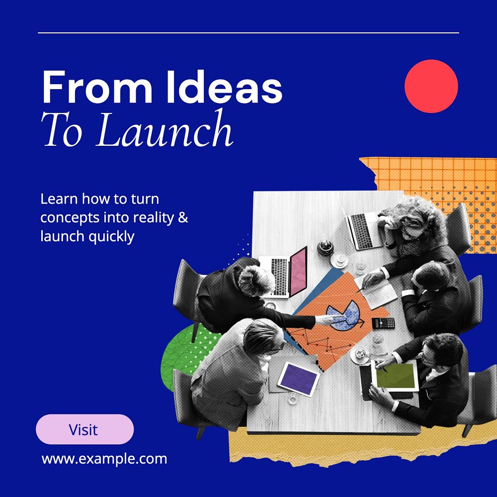 Business ideas & launch Instagram post template