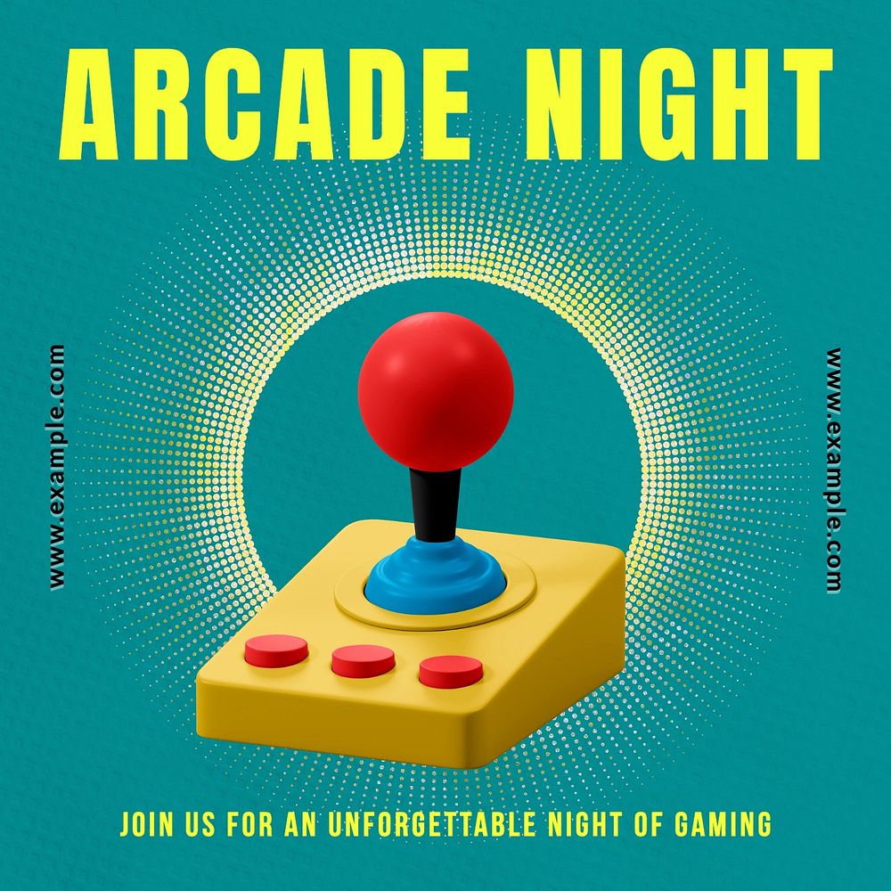 Arcade night Facebook post template