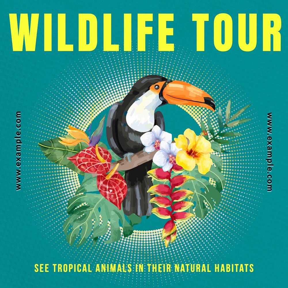 Wildlife tour Facebook post template