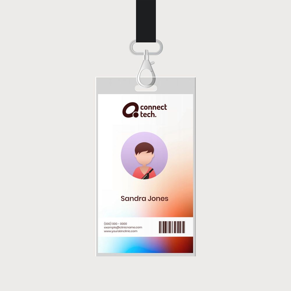 Employee ID card mockup, editable design