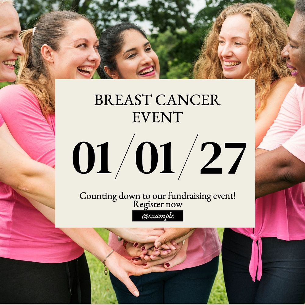 Breast cancer event Instagram post template