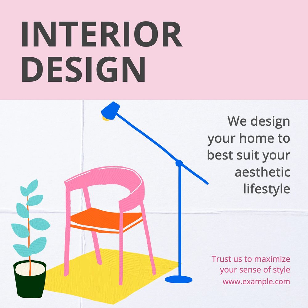 Interior design Instagram post template