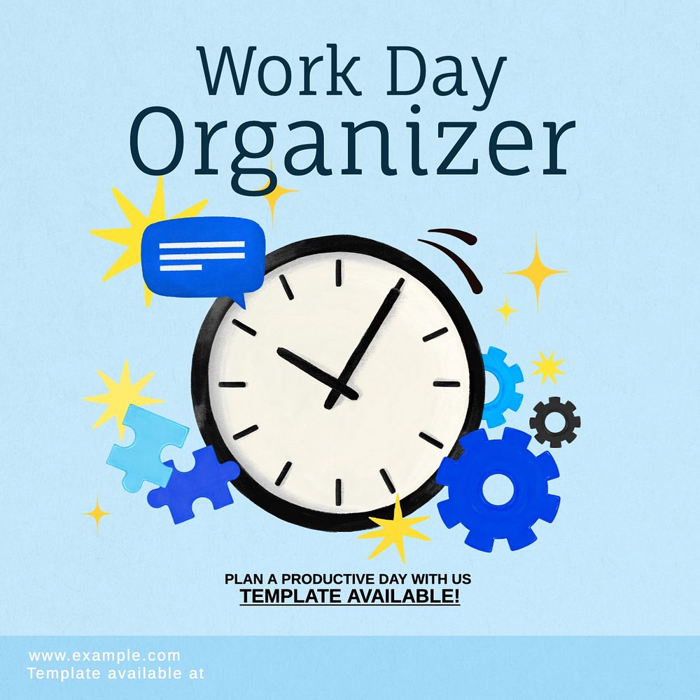 Work day organizer Instagram post template