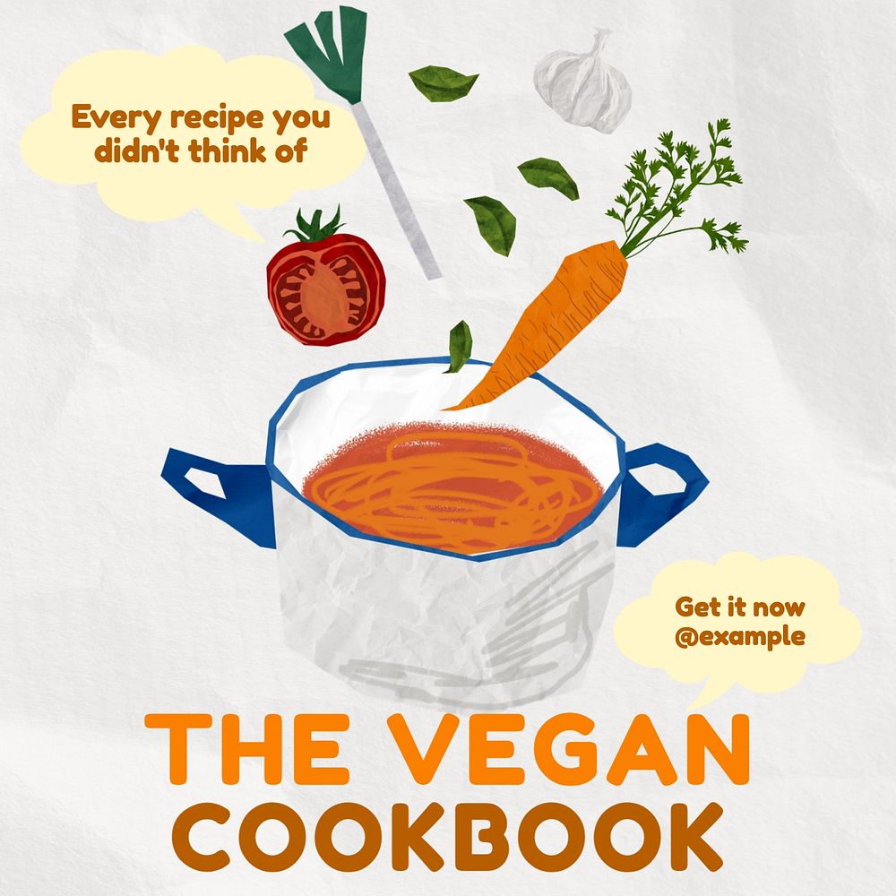 Vegan cooking Instagram post template