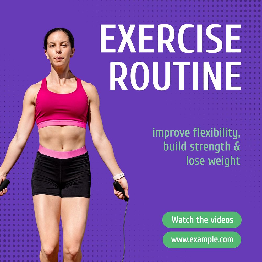 Exercise routine Instagram post template