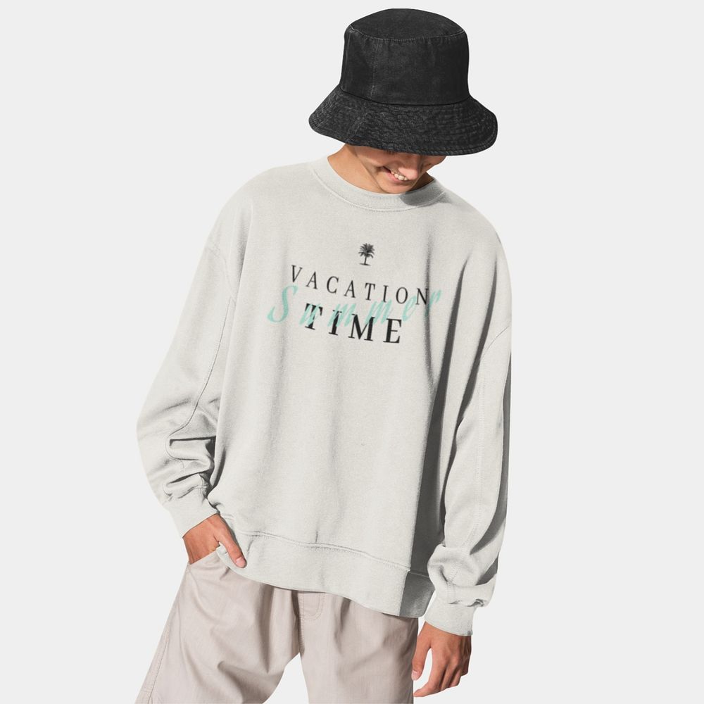 Men's apparel mockup, editable sweater & bucket hat design