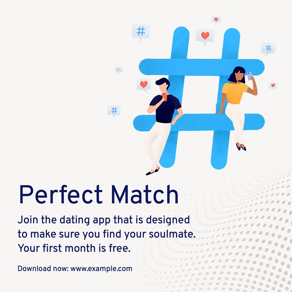 Online dating Instagram post template