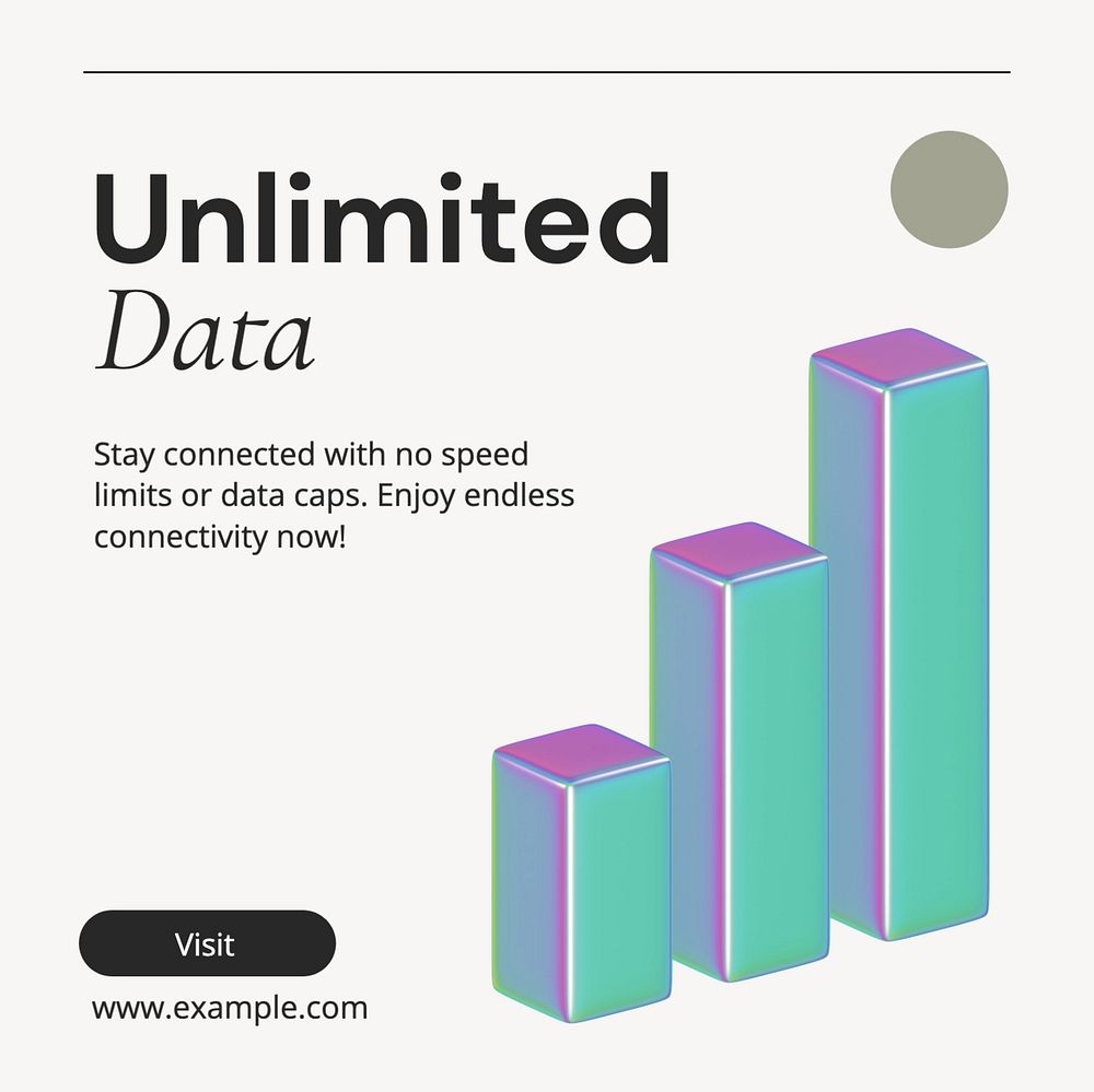 Unlimited internet data Instagram post template