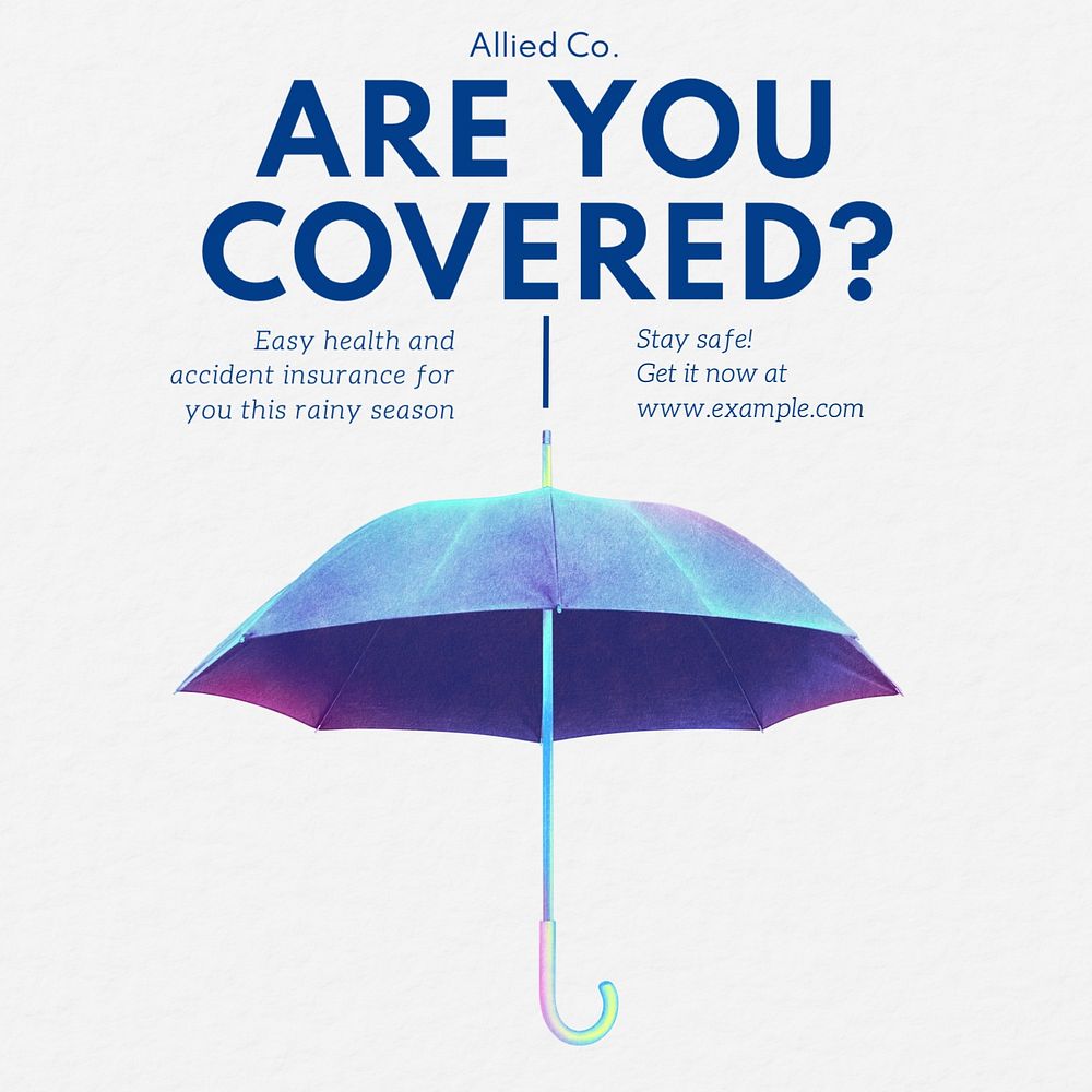 Rainy season insurance Instagram post template