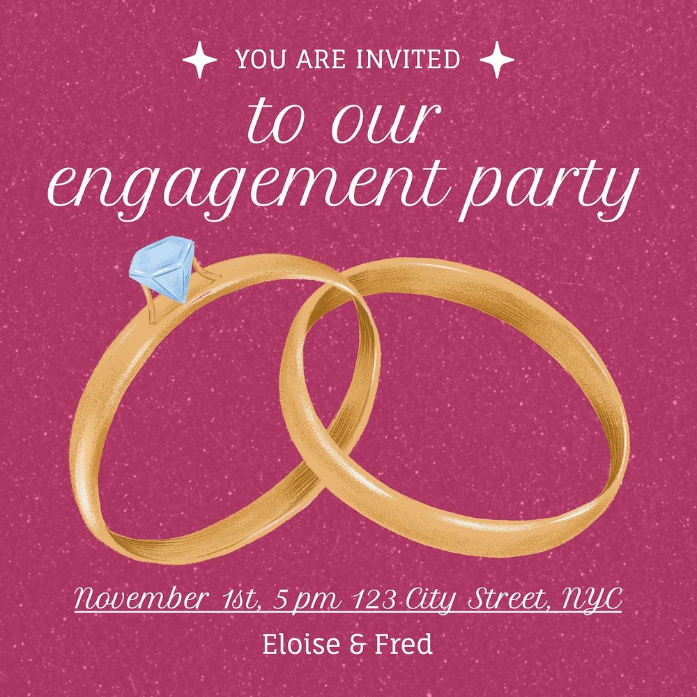 Engagement party Instagram post template