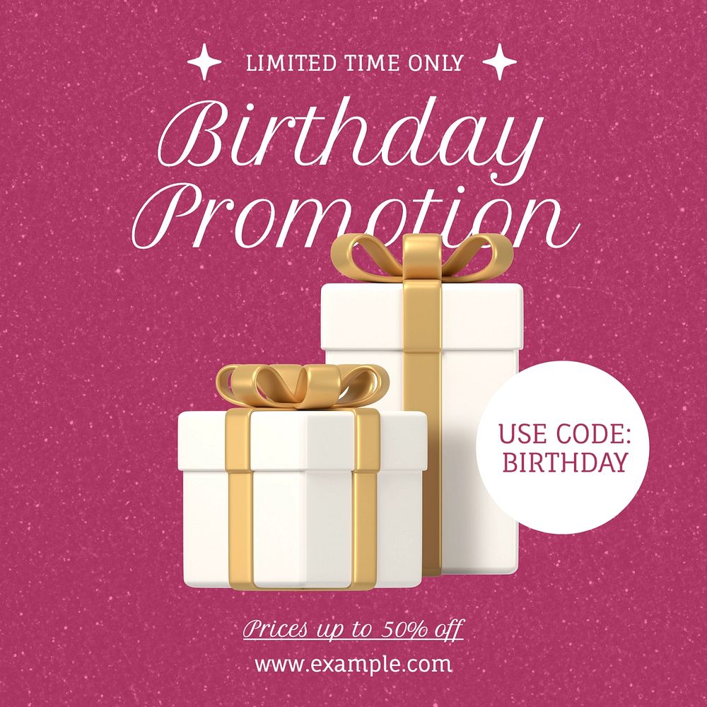 Birthday promotion Instagram post template