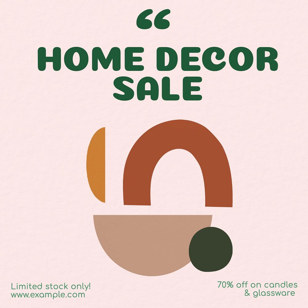 Home decor sale Instagram post template