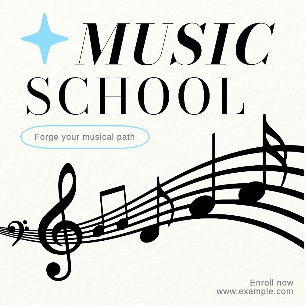 Music school Instagram post template