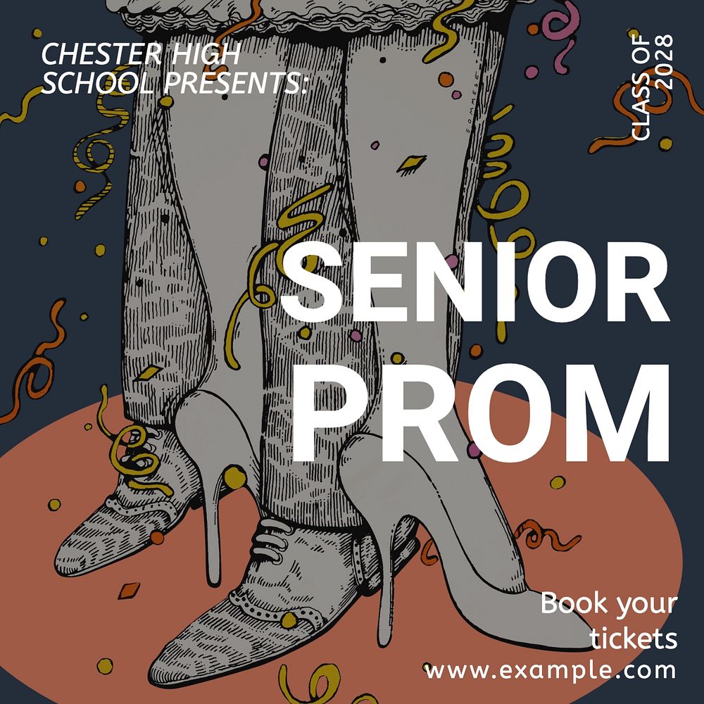 Senior prom Instagram post template