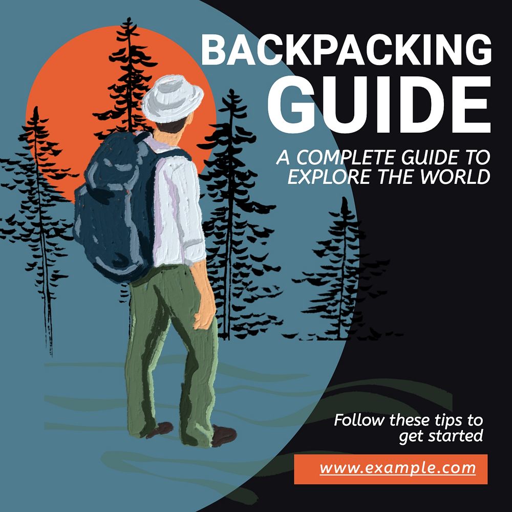 Backpacking guide Instagram post template