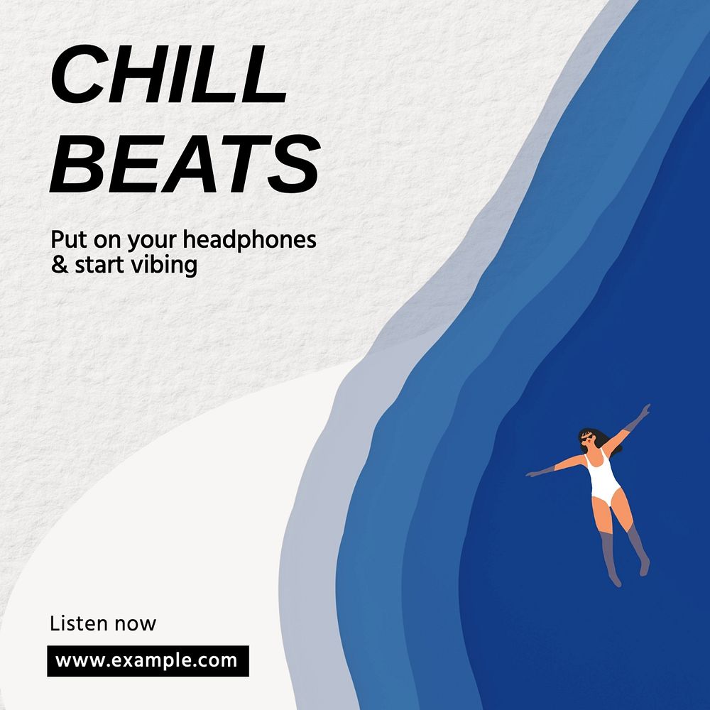 Chill beats Instagram post template