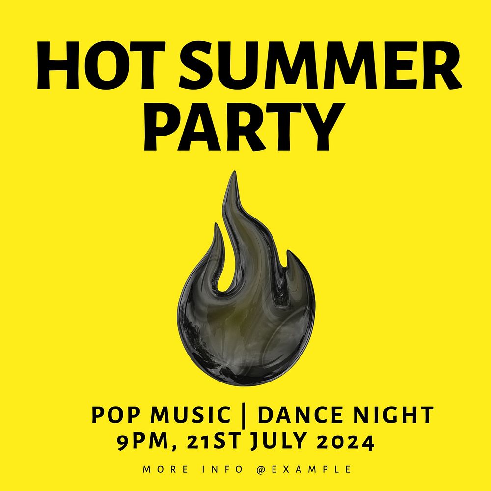 Hot summer party Instagram post template