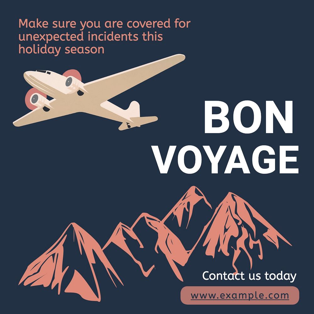 Bon voyage Instagram post template