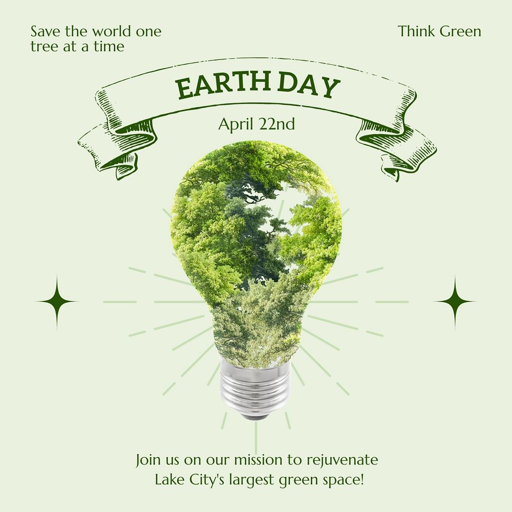 Earth day Instagram post template