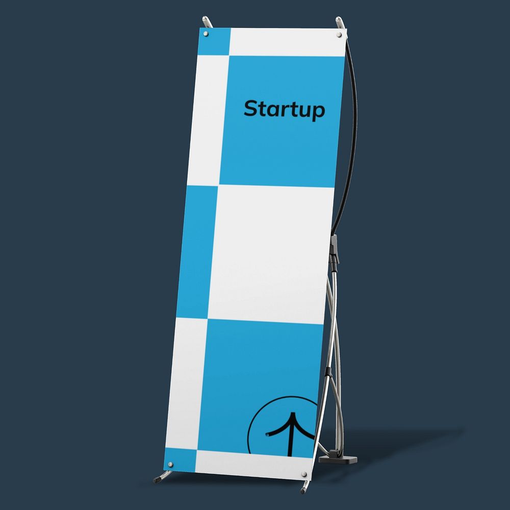 Banner stand sign mockup, editable business branding