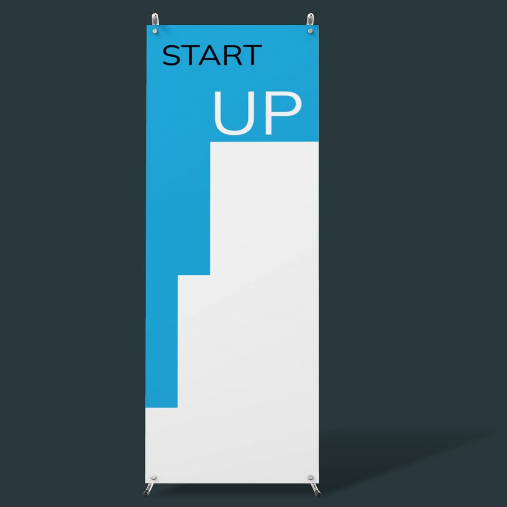 Banner stand sign mockup, editable business branding