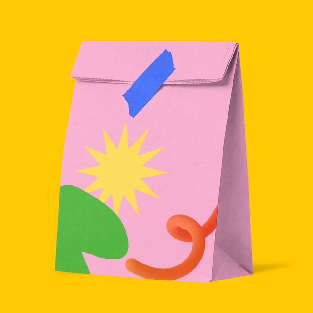 Customizable paper bag mockup, eco product packaging