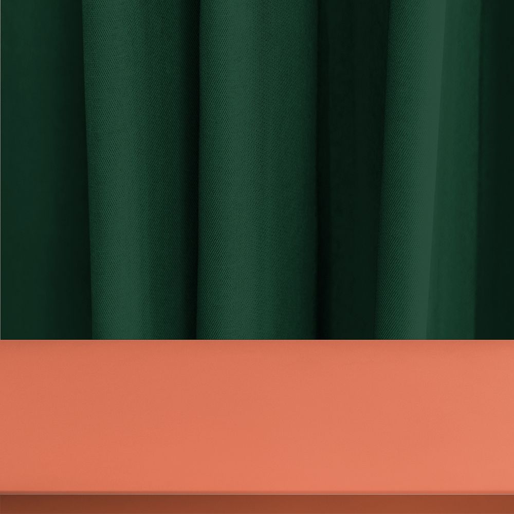 Green curtain product backdrop mockup, customizable design