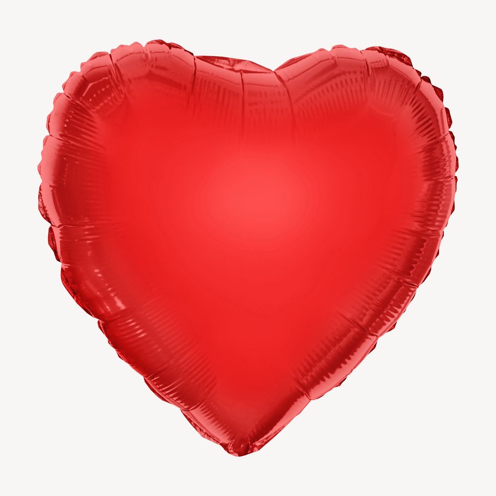 Red heart balloon mockup, editable design