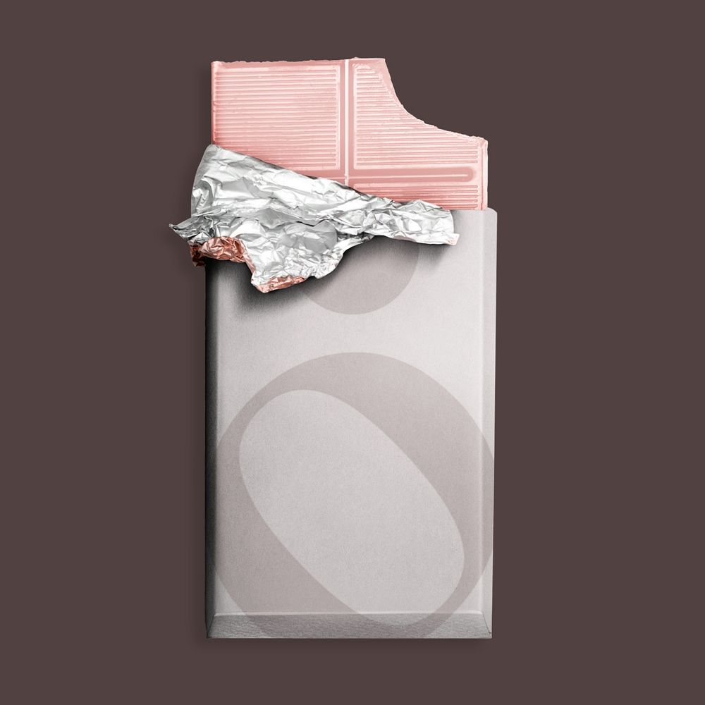 Strawberry chocolate bar mockup, editable design