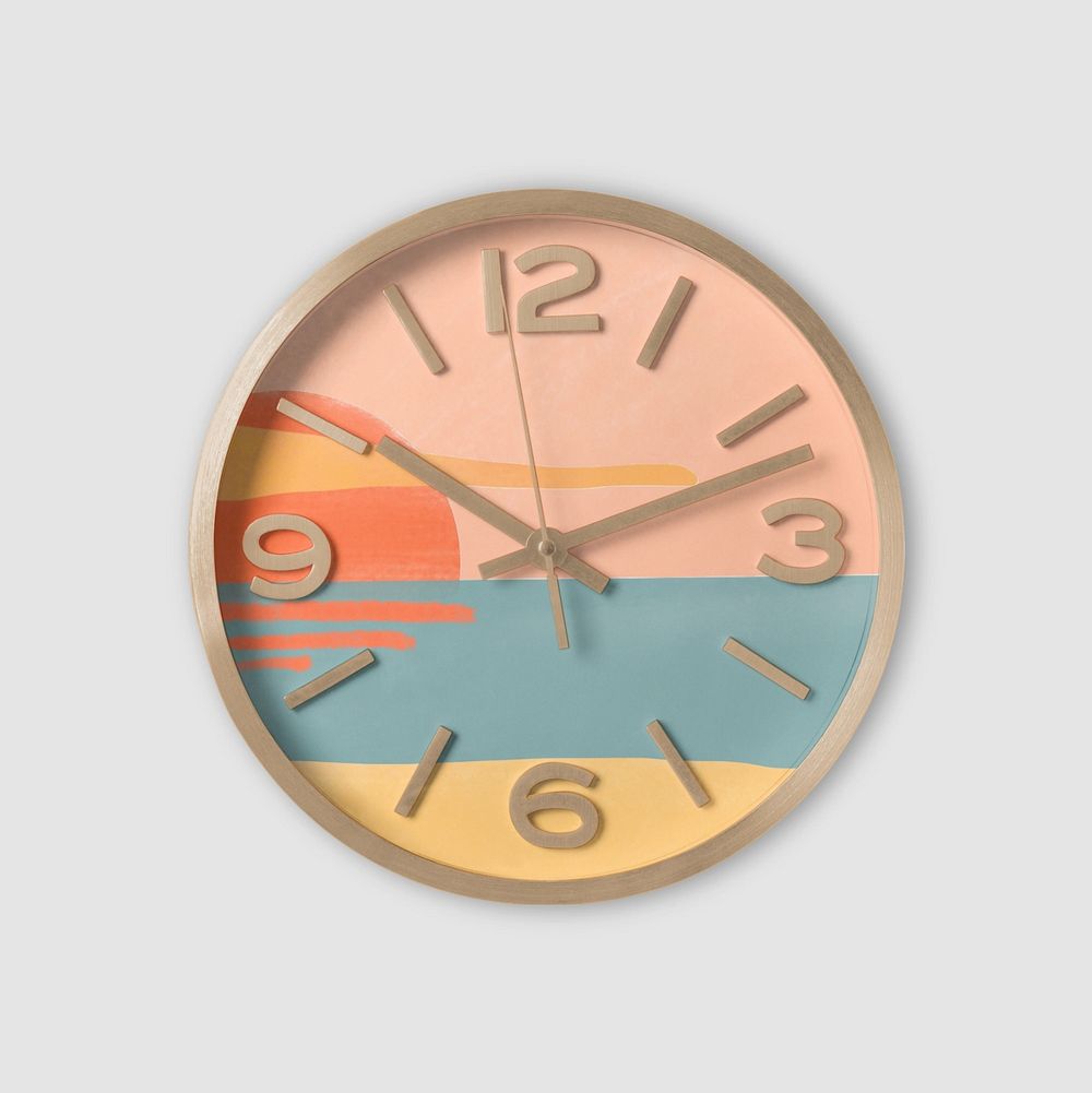 Aesthetic clock mockup, editable design