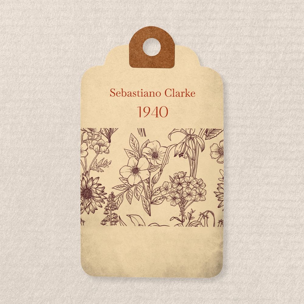 Old paper label mockup, editable design