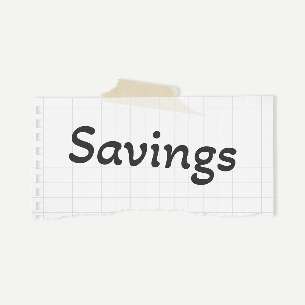 Savings note paper mockup, editable design