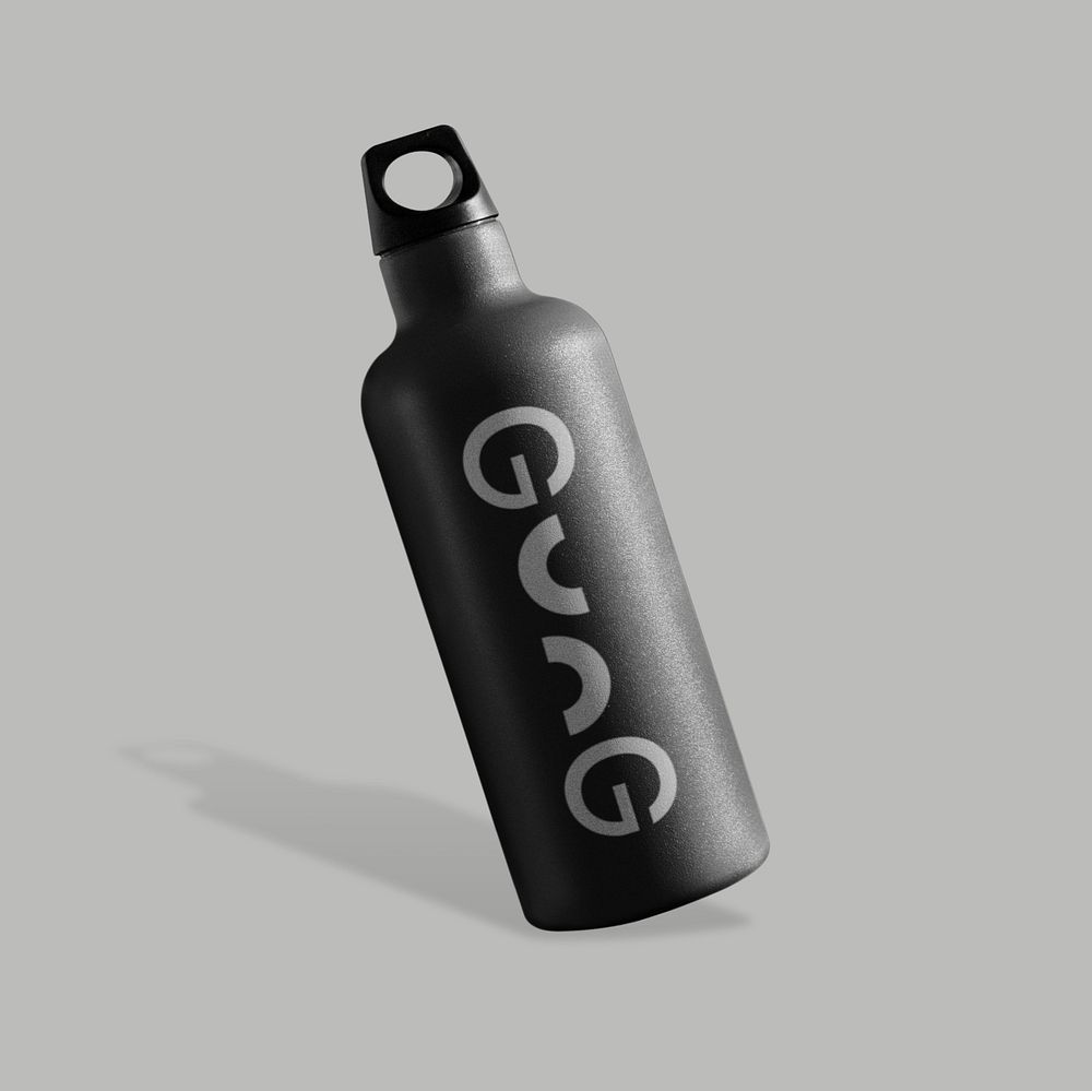 Reusable drinking bottle mockup, editable design