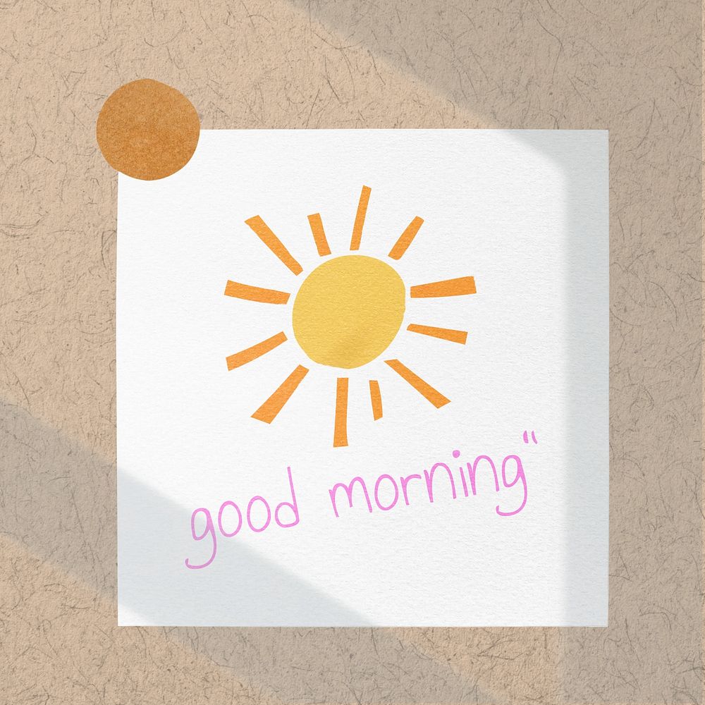 Good morning note mockup, editable design