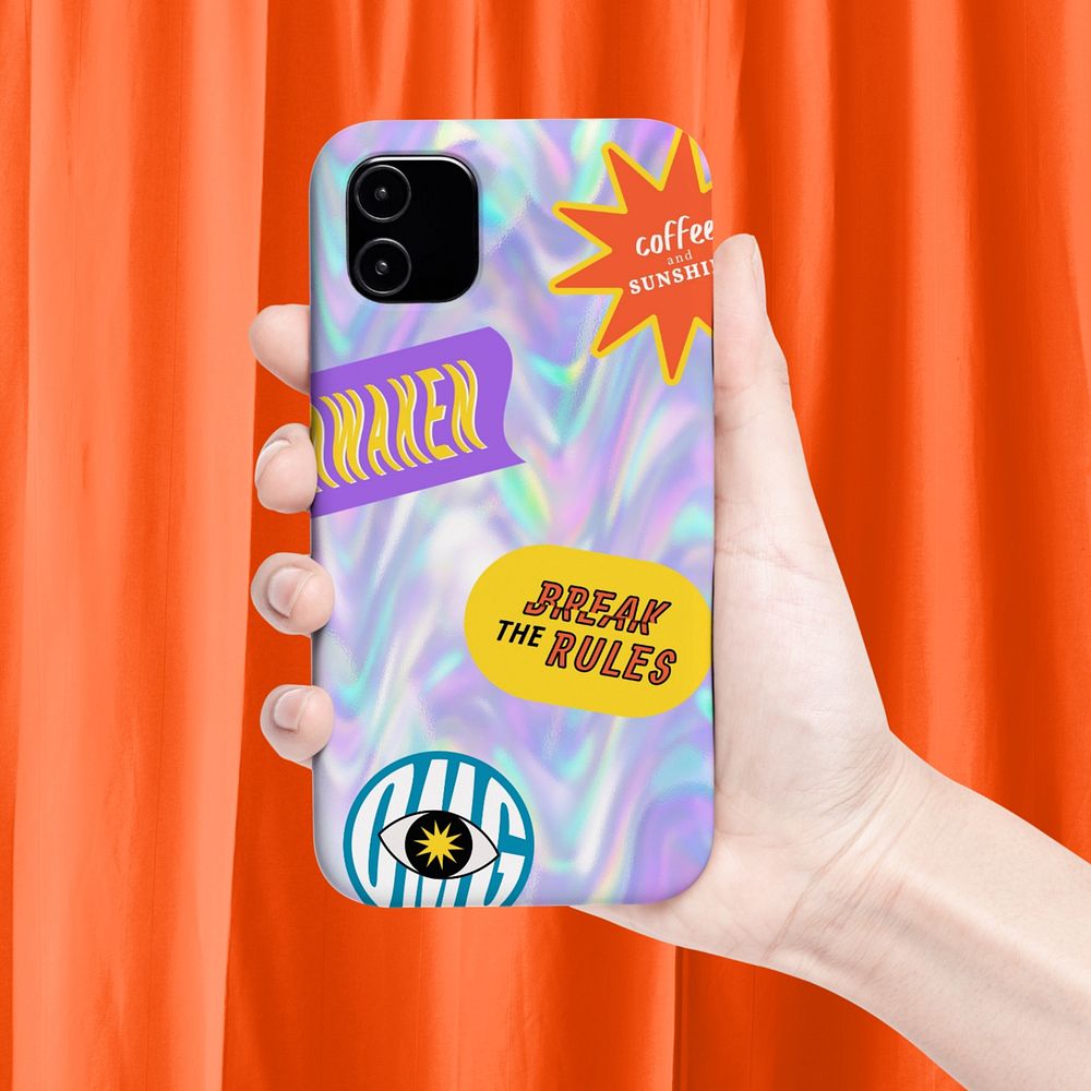 Phone case mockup, editable design