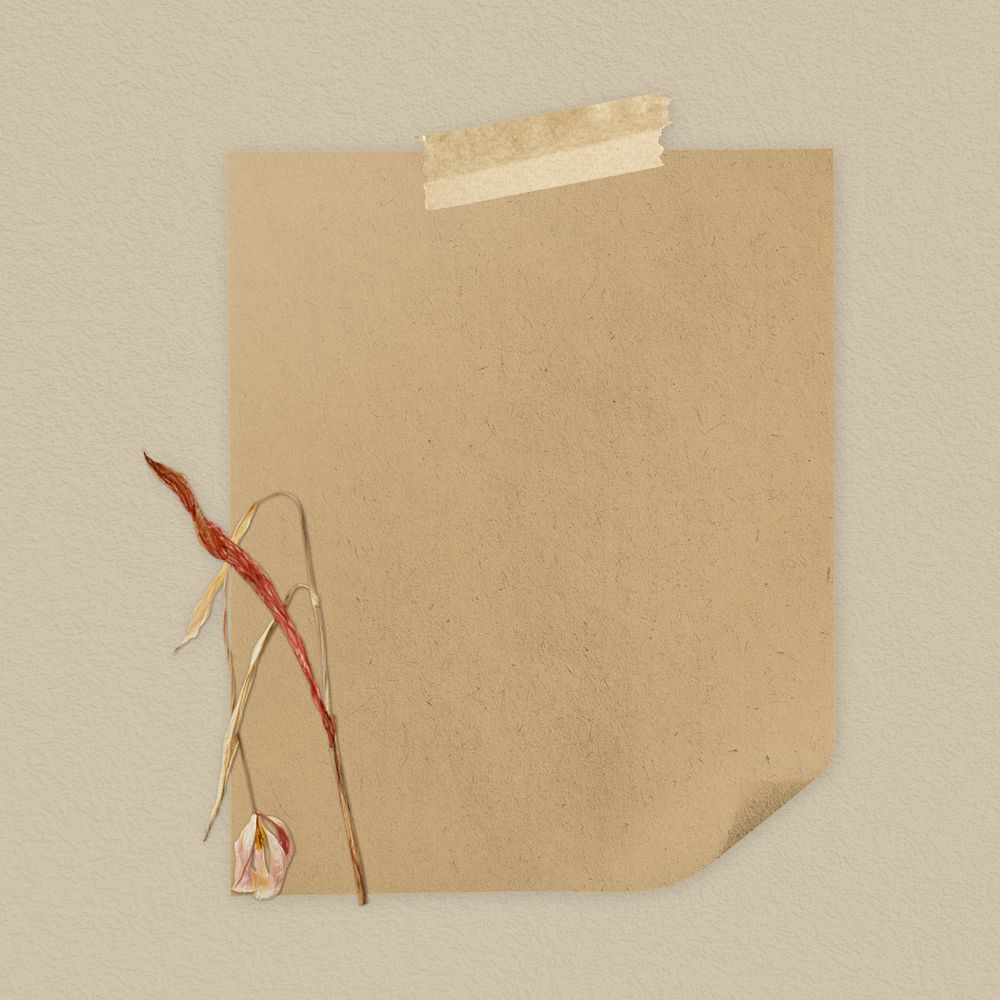 Taped paper note mockup, editable design