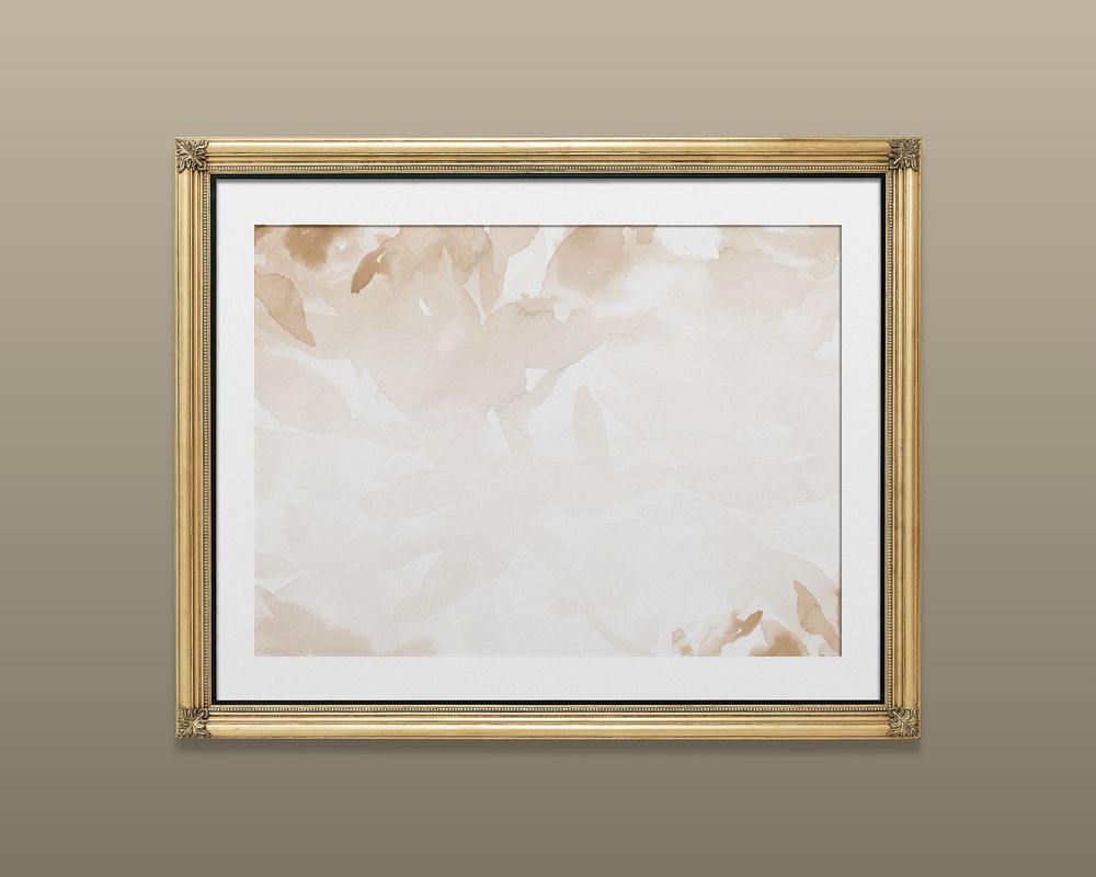 Gold picture frame mockup, editable design