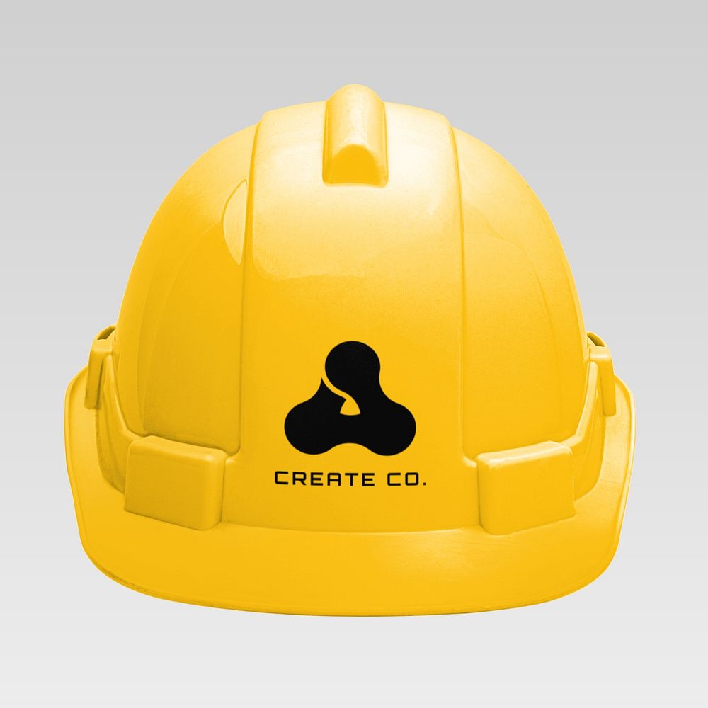 Engineer hard hat mockup, editable design