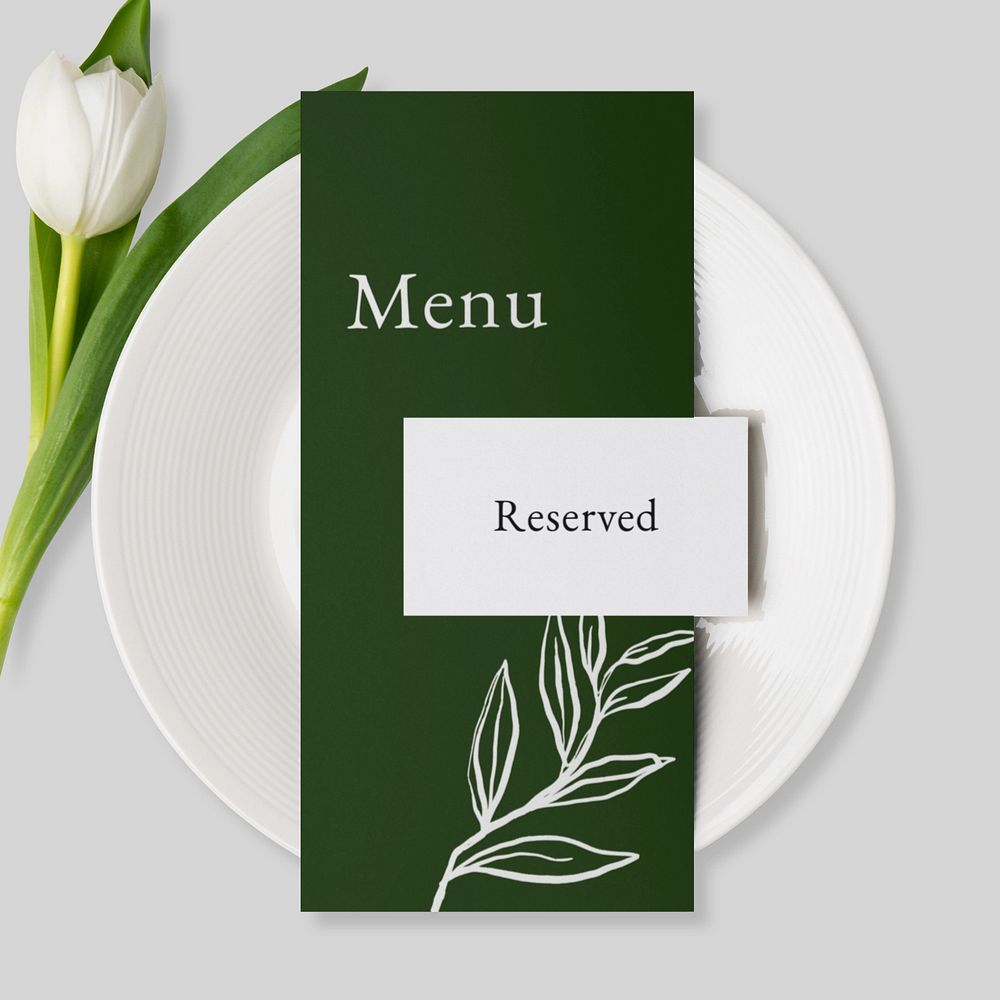 Restaurant menu mockup, editable flat lay design