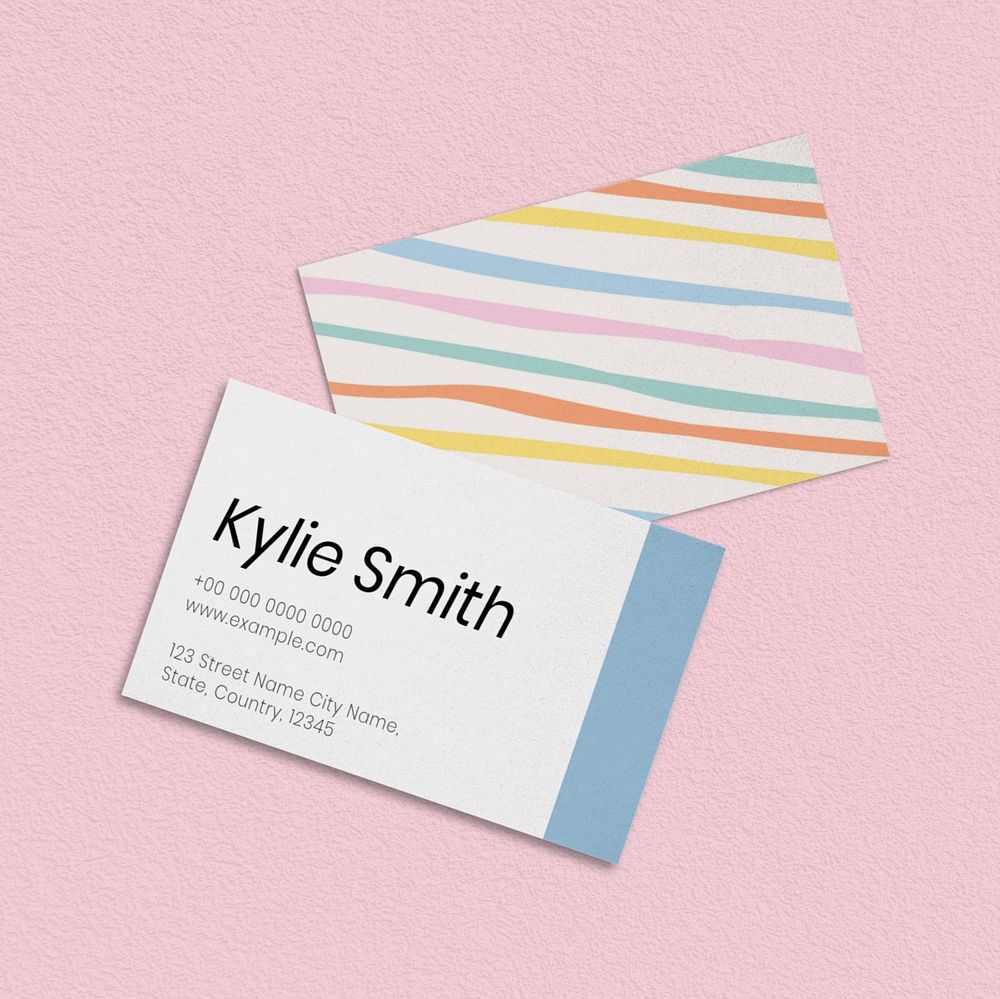 Colorful business card mockup, editable design