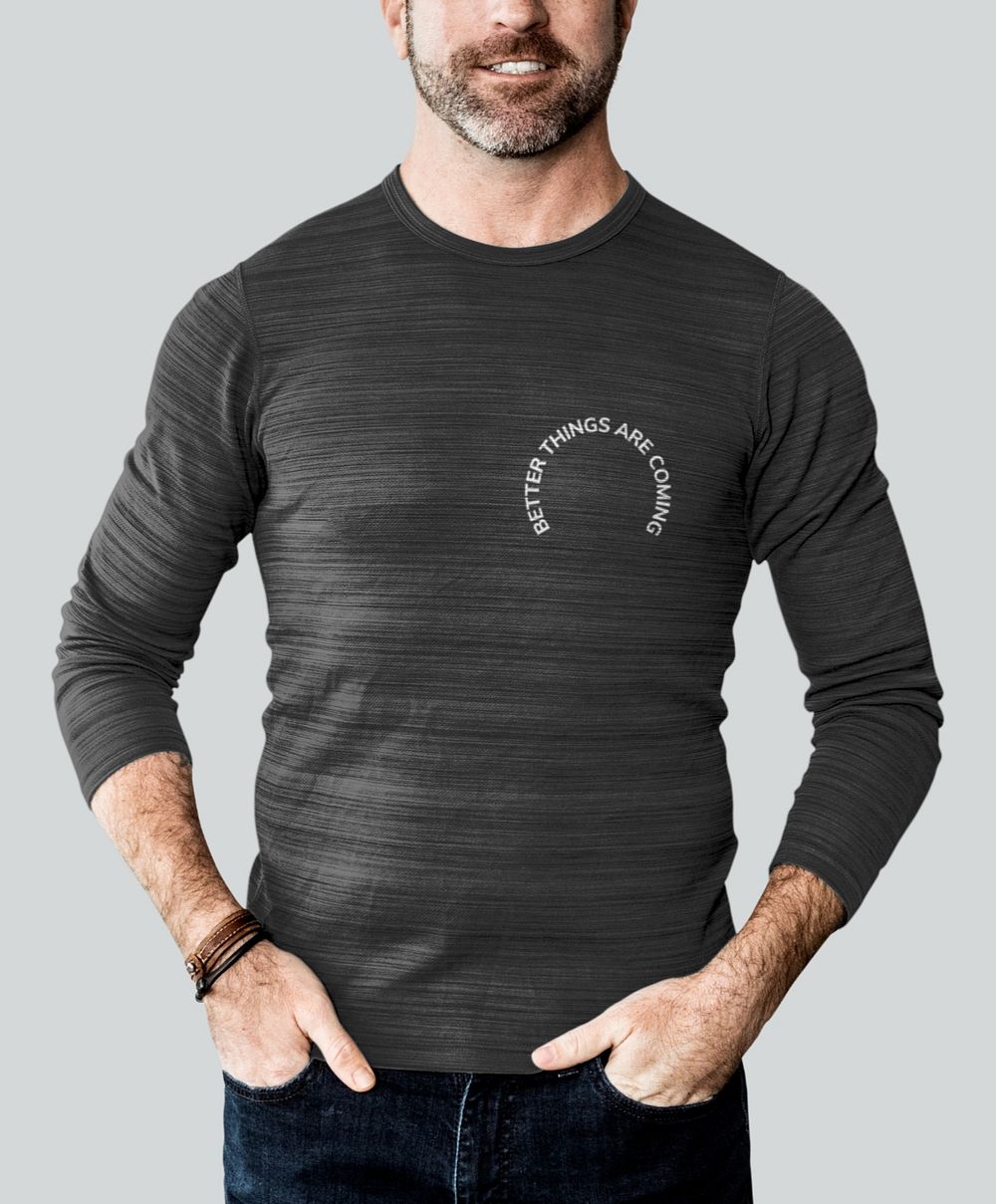 Men's long sleeve top mockup, editable design 