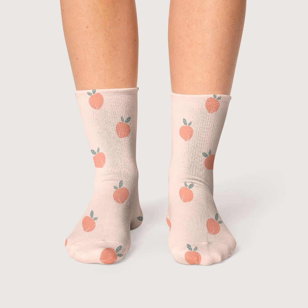 Socks mockup, women's fashion editable design