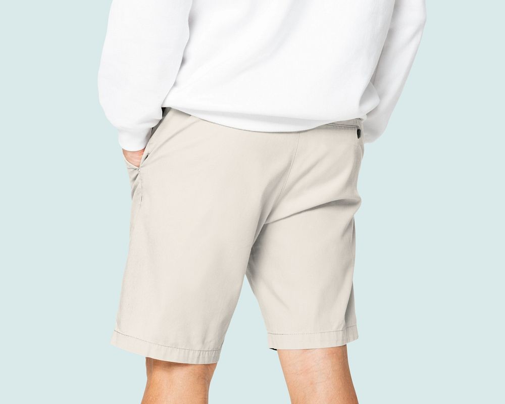 Editable men's shorts mockup rear view design