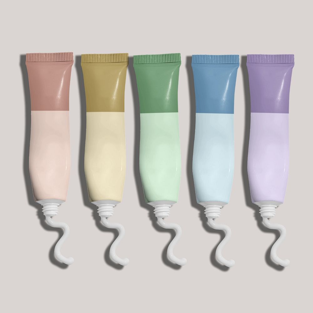 Editable cream tube mockup, product packaging design