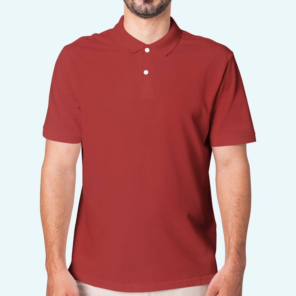 Men's polo shirt mockup, customizable apparel