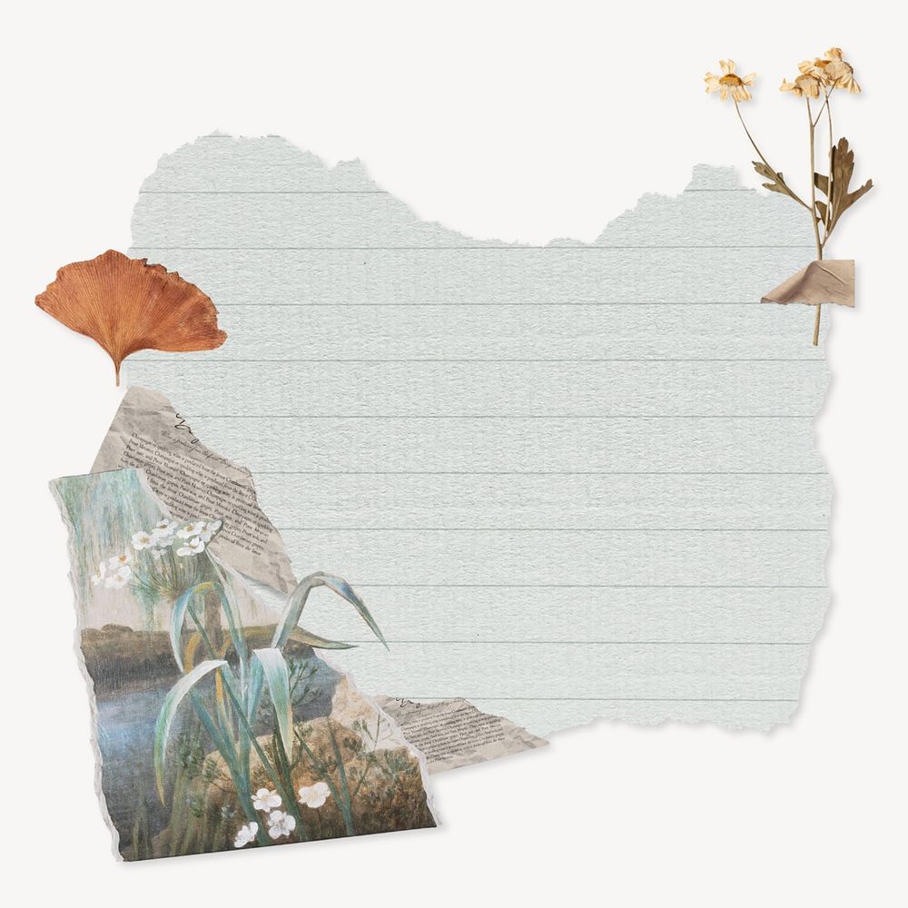 Autumn paper collage mockup, editable design