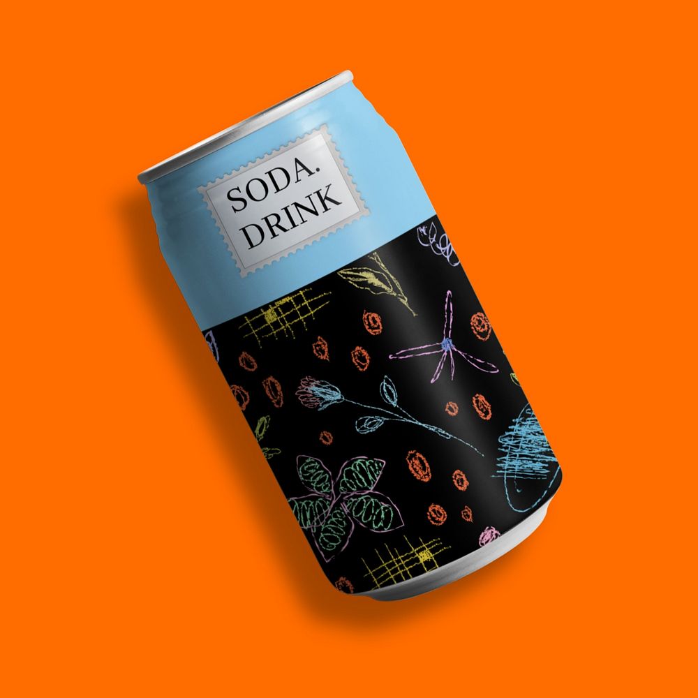 Soda drink can editable mockup