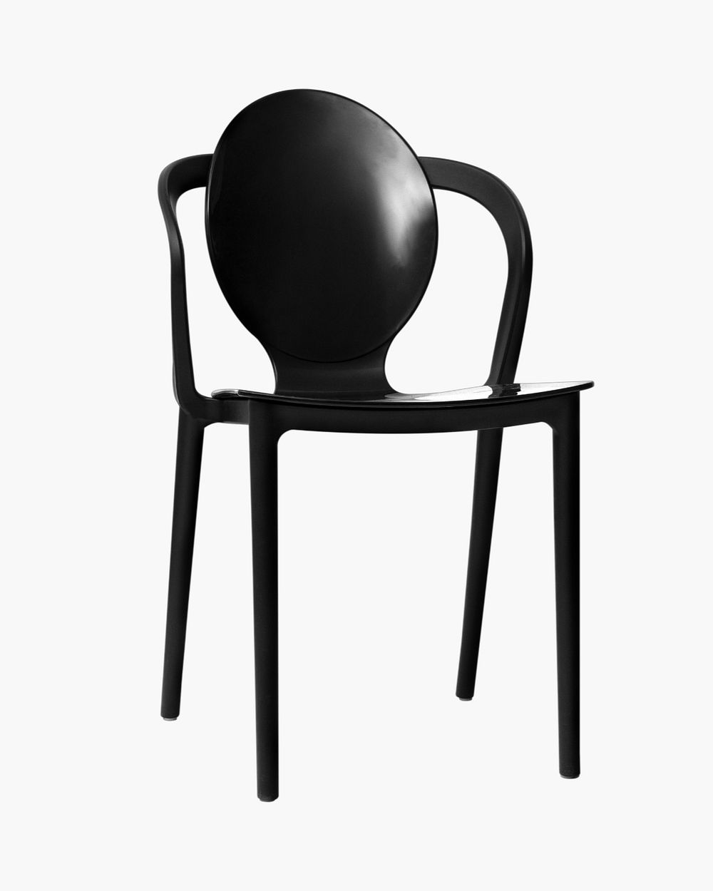 Black chair, editable living room furniture design