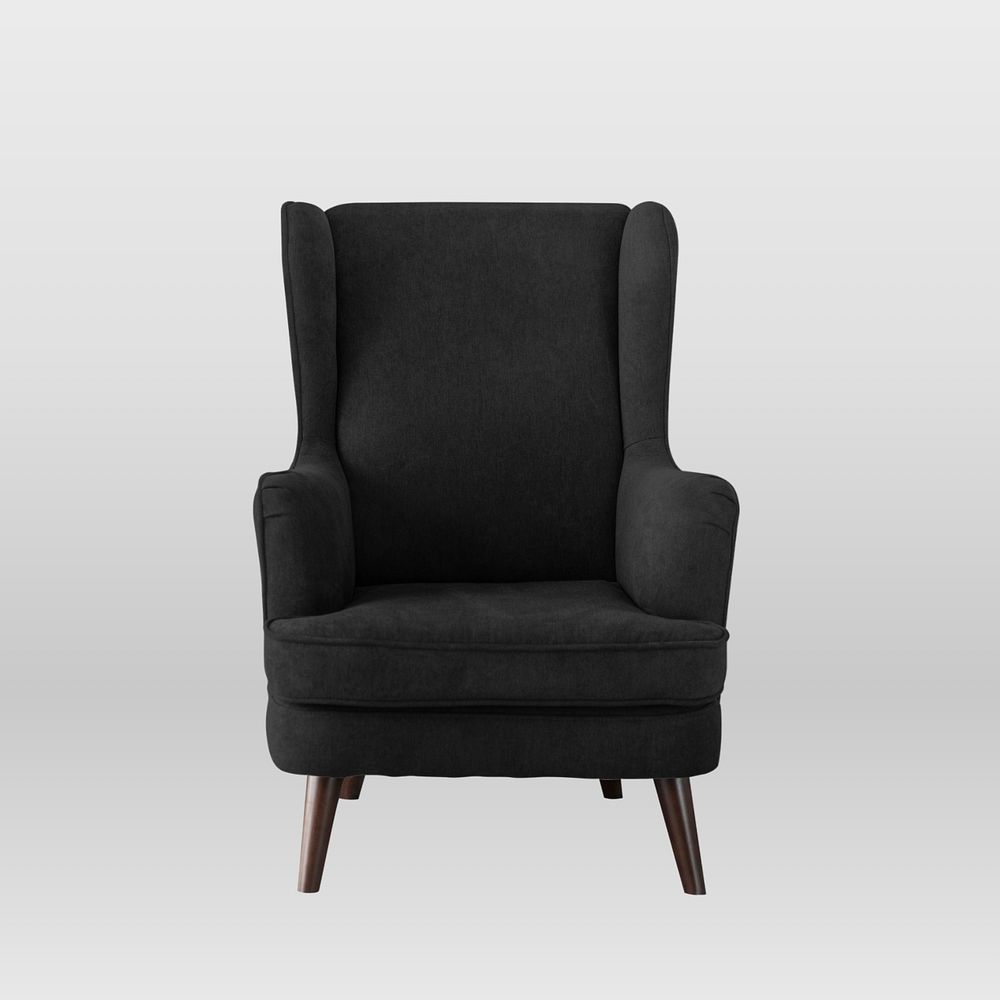 Black armchair, editable living room furniture design